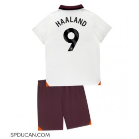 Dječji Nogometni Dres Manchester City Erling Haaland #9 Gostujuci 2023-24 Kratak Rukav (+ Kratke hlače)